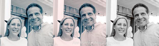 [Photo Composite Illustration] Massapequa, New York, USA. August 5, 2018. L-R, LIUBA GRECHEN SHIRLEY, Democrat running for Congress for New York 2nd District, and Governor ANDREW CUOMO, at campaign event after Cuomo endorsed Grechen Shirley.