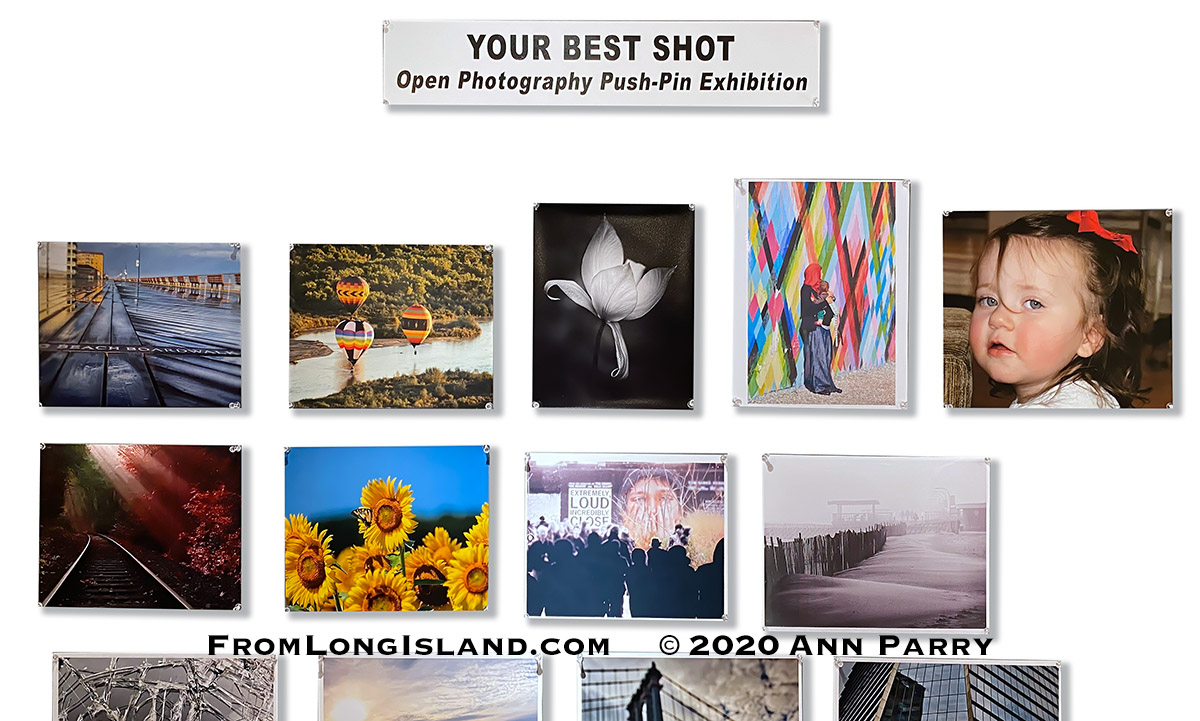 Huntington, New York, U.S. February 29, 2020. Reception at fotofoto gallery for its Your Best Shot Open Photography push-pin exhibition.