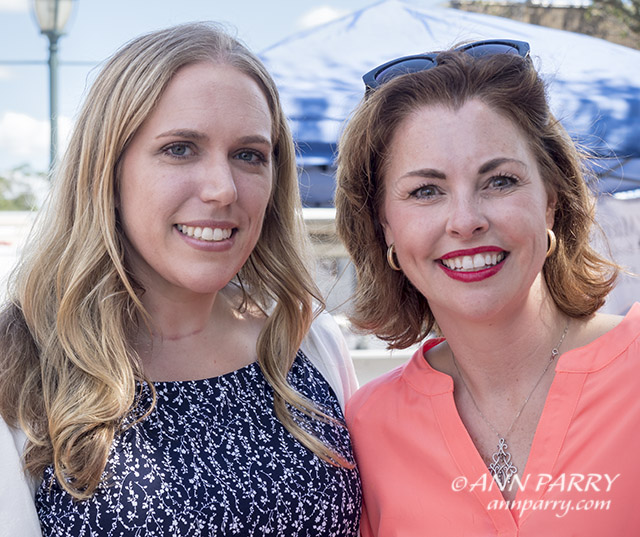 Merrick, NY, USA. Sept. 9, 2017. L-R, SUE MOLLER, (Democrat - Merrick), candidate for Town of Hempstead Council District 6; and ERIN KING SWEENEY, (Republican - Wantagh) Town of Hempstead Councilwoman District 5, pause chatting to pose for photo at Merrick Fall Festival.